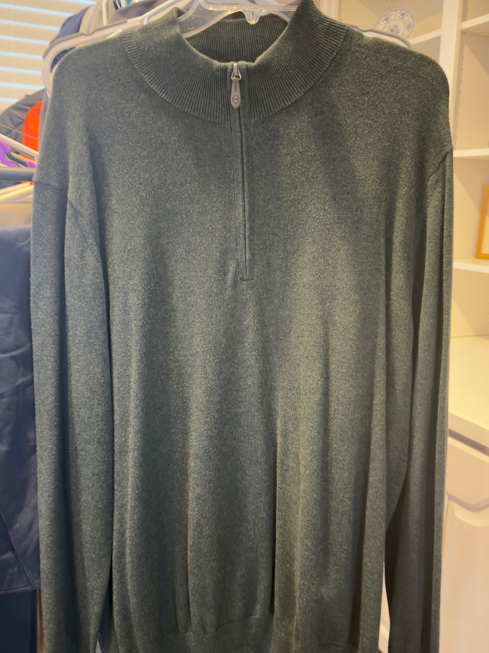 Vineyard Vines Men's Dark Green Quarter-Zip Sweater